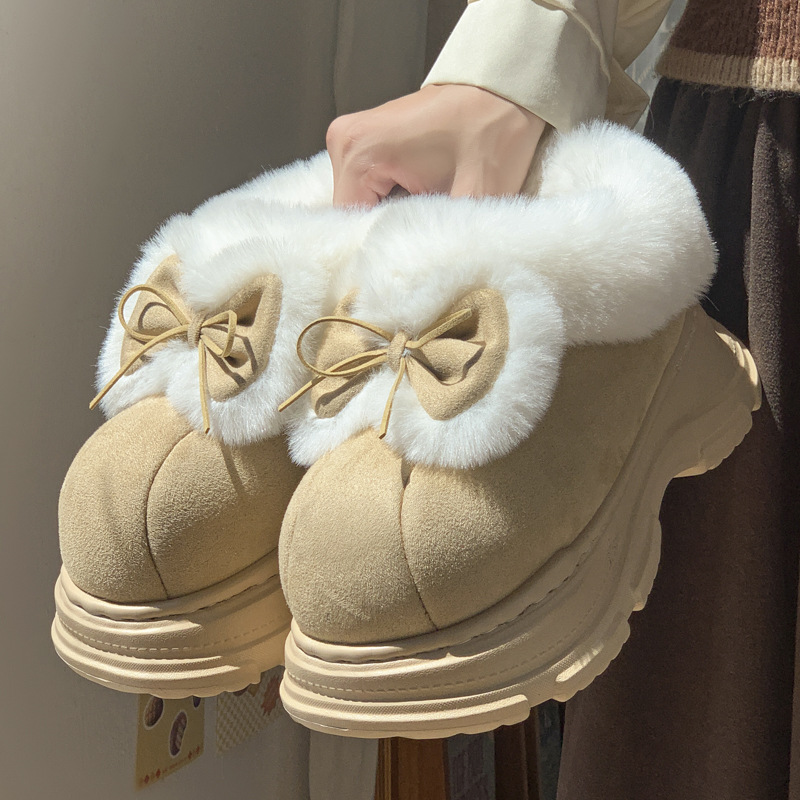 Winter Clothing Korea - Warme namaakbont pluizige pantoffels voor dames