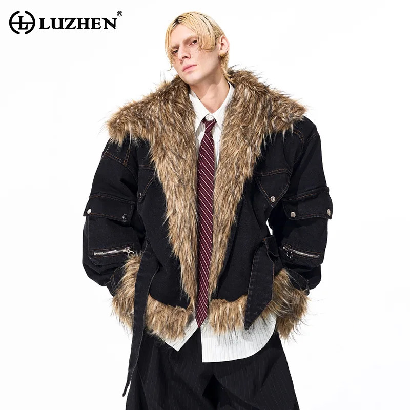 Winter Clothing Clearance - LUZHEN Mode Gepersonaliseerde Nepbont Splicing Ontwerp