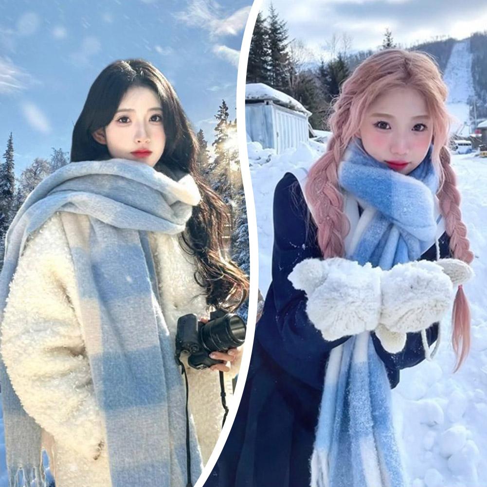 Winter Clothing Korea - Stijlvolle eenvoudige Koreaans geïnspireerde blauw witte