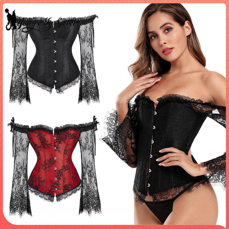 Winter Clothing Dress Up - Gothic Lange Mouwen Corset Vrouwen Shirt