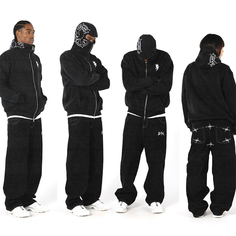 Winter Clothes Shop - Borduren grafische streetwear hoodie Y2K harajuku