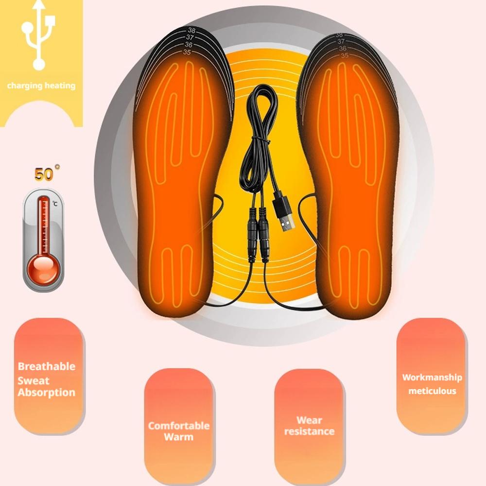 Heated Insole Rechargeable - Verwarmde inlegzolen, USB oplaadbare voetverwarmende inlegzolen