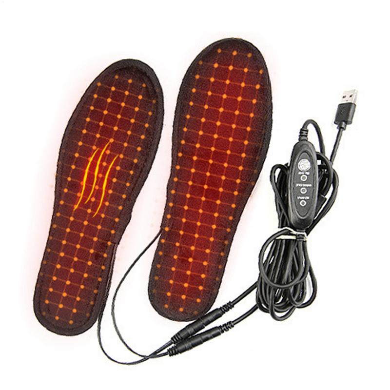 Heated Insole Rechargeable - Verwarmde laarsinlegzolen USB Kort Pluche Buitenverwarming