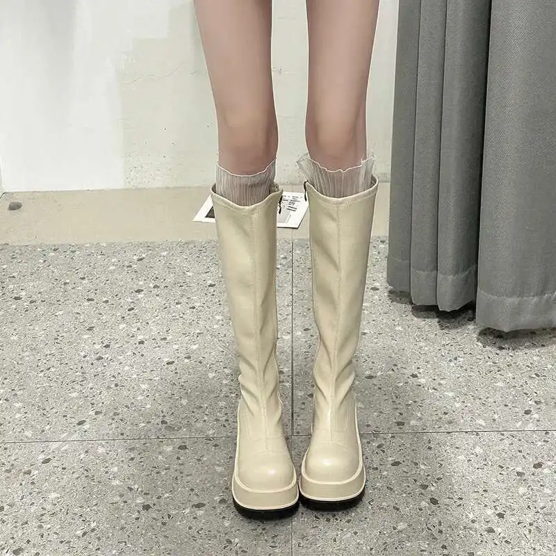 Hoge laarzen Dames Ronde kop M - Winter Clothing Korea recensie en prijs