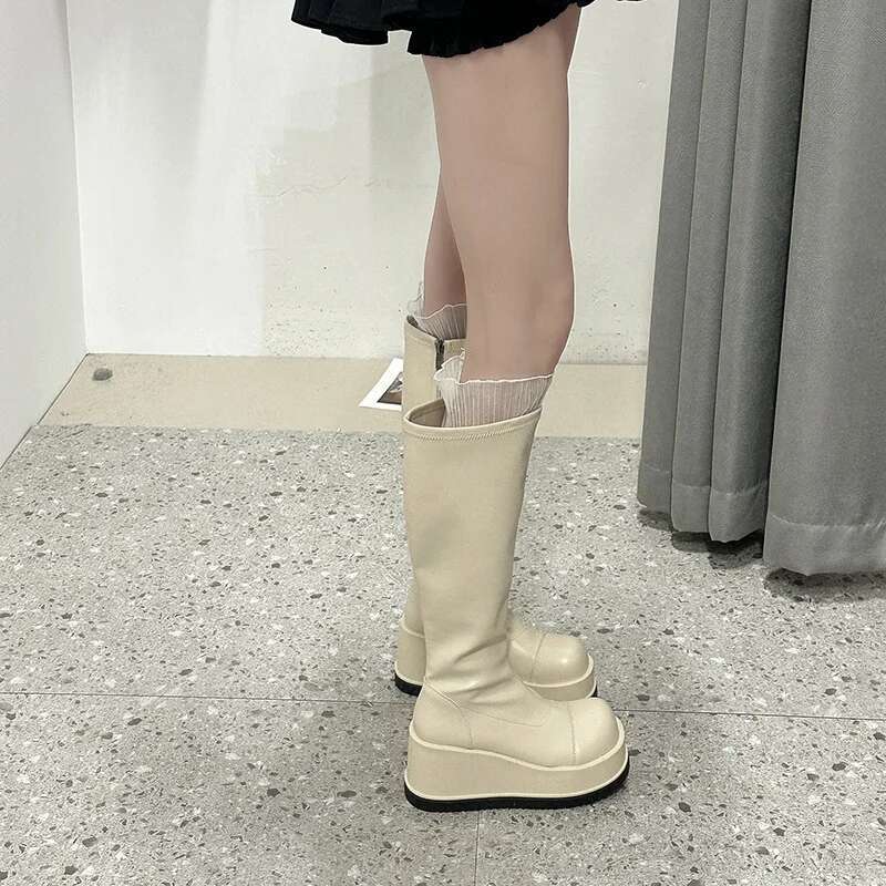 Hoge laarzen Dames Ronde kop M - Winter Clothing Korea recensie en prijs