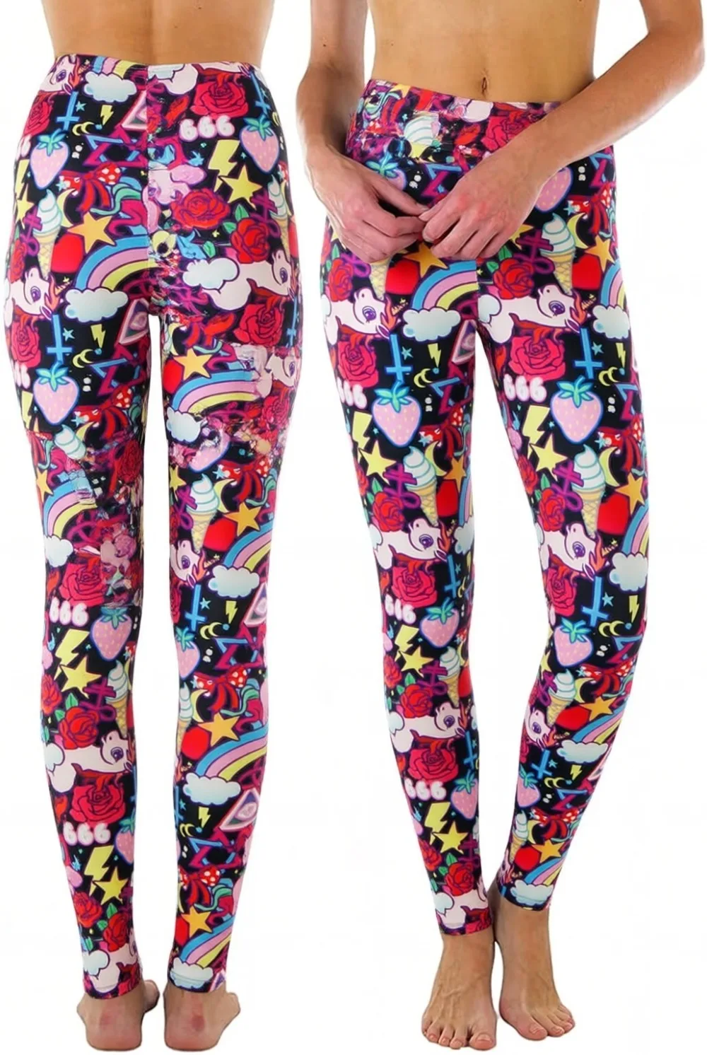 Dameslegging met kleurrijke re - Winter Yoga Clothing recensie en prijs