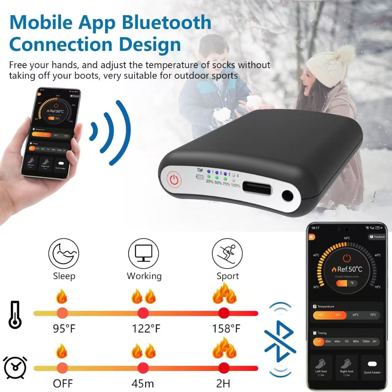 Duurzame 5000mAh 5V batterij A - Heated Insole Rechargeable recensie en prijs
