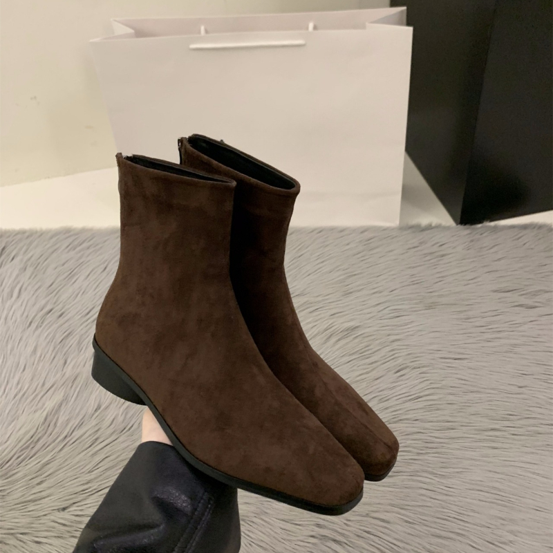 Perzikkleurige nude laars met  - Winter Clothing Korea recensie en prijs