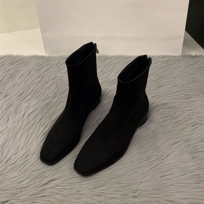 Perzikkleurige nude laars met  - Winter Clothing Korea recensie en prijs